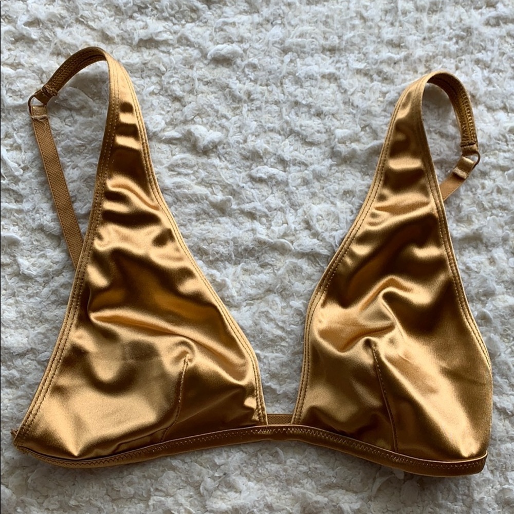Urban Outfitters gold strappy bra